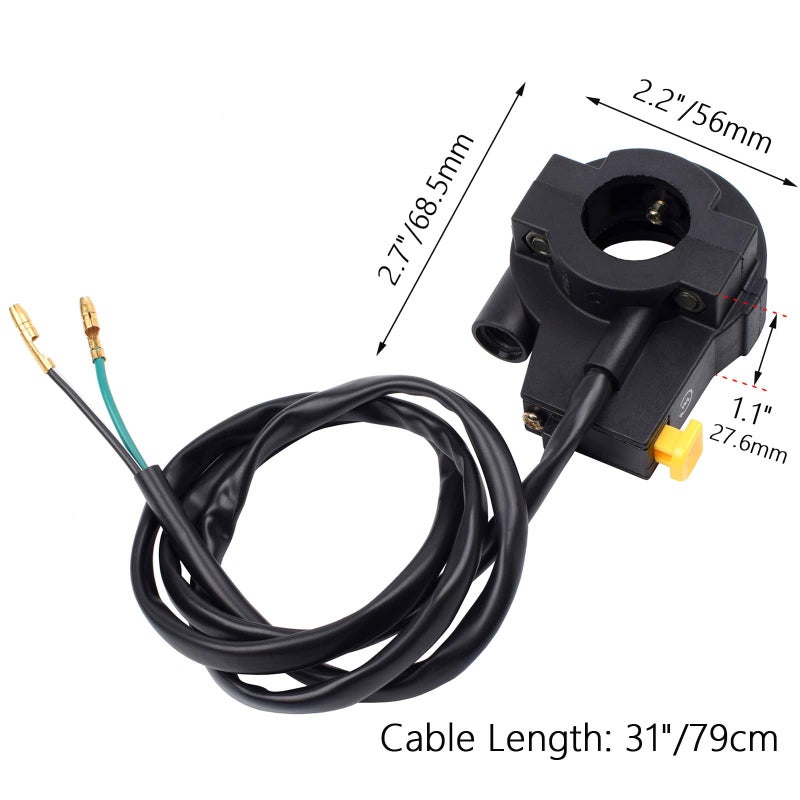 Royitay 7/8" Twist Throttle Accelerator Handle Grips, 75" Throttle Cable With ON OFF Switch for Mini Bike 49cc 50cc 80cc 90cc 110cc 125cc 212cc Pit Bike Dirtbike Go Kart Zooma Stand Up Gas Scooter - Image 4